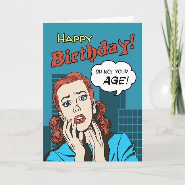 Funny Comic Book Cover Birthday Greeting Card (Front)