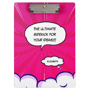 Funny comic book personalized message photo  clipboard