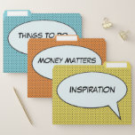 Funny Comic Book Word Bubble Paper Organizer File Folder<br><div class="desc">Let's face it sometimes you need to grown up stuff like paying bills, thinking about what to do and other important stuff. Funny nerdy and retro comic book word thought bubble organizer folders to make your day brighter. Create your own monogrammed custom text file folders. Background colors can be changed...</div>
