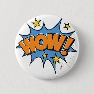 Funny Comic Cartoon Explosion with Nice WoW Text 2 Inch Round Button