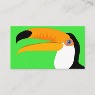 Funny comic cartoon Toucan bird smile Business Card