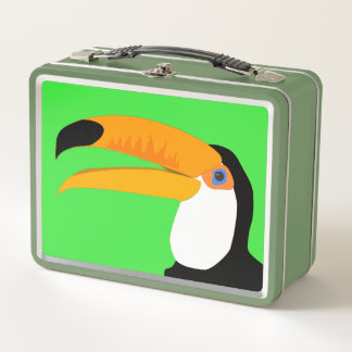 Funny comic cartoon Toucan bird smile Metal Lunch Box