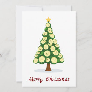 Funny Comic Minimalist Modern Christmas Tree Holiday Card