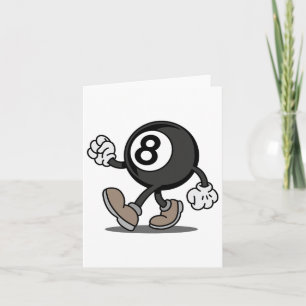 Funny Comic Snooker Billiard Player 8-ll  Card