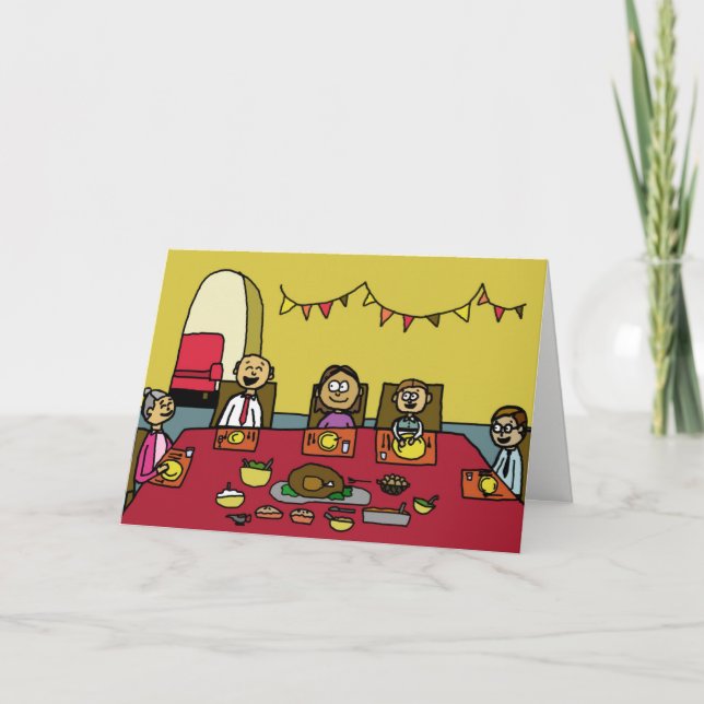 Funny Comical Happy Thanksgiving Greeting Card (Front)