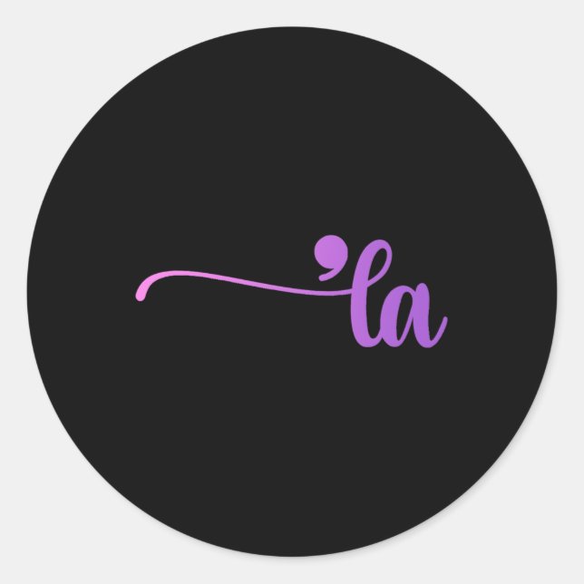 Funny Comma La Colouring  Classic Round Sticker (Front)