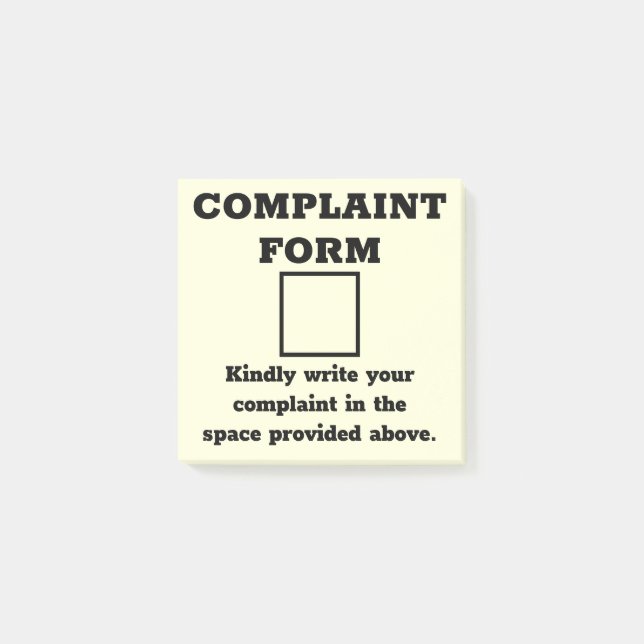 Funny Complaint Form Post-it Notes (Front)