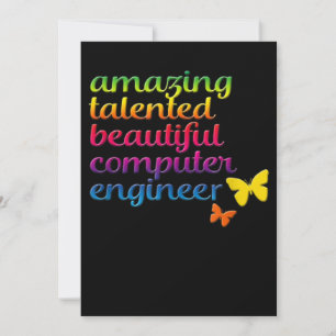 Funny Computer Engineer Cute Girl Engineering Holiday Card