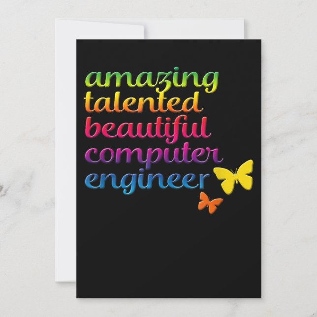 Funny Computer Engineer | Cute Girl Engineering Holiday Card (Front)