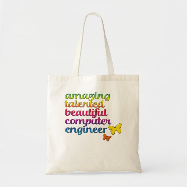 Funny Computer Engineer | Cute Girl Engineering Tote Bag (Front)