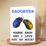 Funny Computer Mouse Click Daughter Happy Birthday Thank You Card<br><div class="desc">Looking for a unique way to express your love and humour to your child? Our funny computer mouse greeting card is the perfect choice for your daughter on her birthday! Customize it by adding your own personal message. Design features two happy blue and gold computer mice. Great way to send...</div>