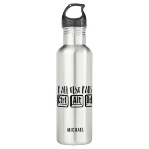 Funny Computer Office Work Quote Ctrl Alt Del 710 Ml Water Bottle