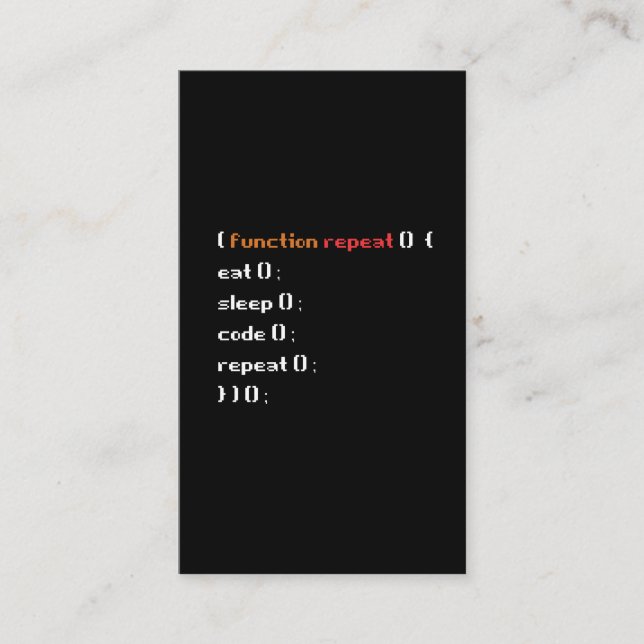 Funny Computer Science Coder Programmer Function Business Card (Front)