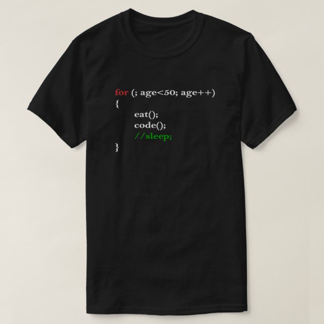 Funny Computer Science Coding Eat Code Sleep T-Shirt (Design Front)