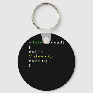 Funny Computer Science Programmer Eat Sleep Code Keychain