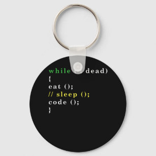 Funny Computer Science Programmer Eat Sleep Code Keychain