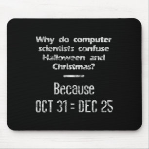 Funny Computer Scientist Halloween Christmas Nerd Mouse Pad