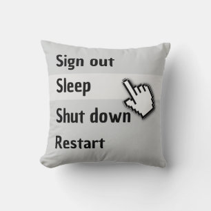 Funny Computer Sleep Throw Pillow