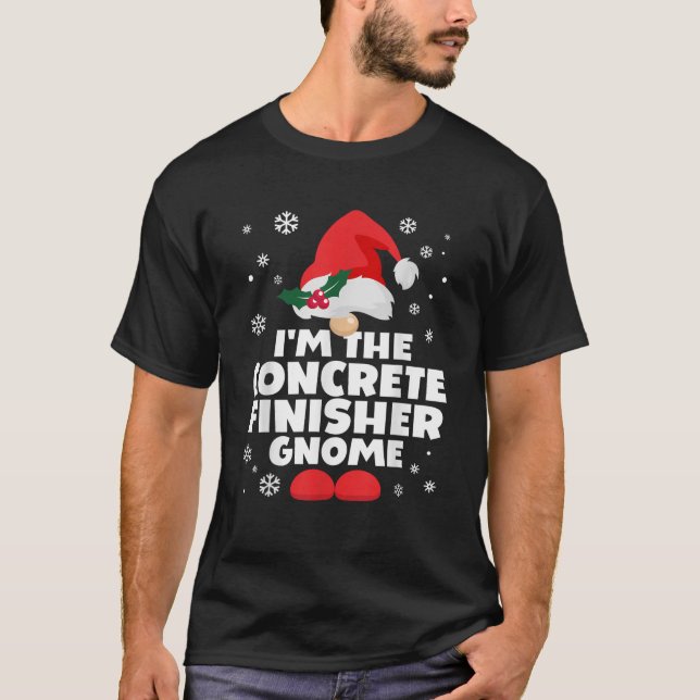 Funny Concrete Finisher Gnome Family Matching Chri T-Shirt (Front)