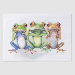 Funny Confused Frogs Tissue Paper