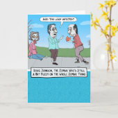 Funny Confused Zombie Birthday Card (Yellow Flower)