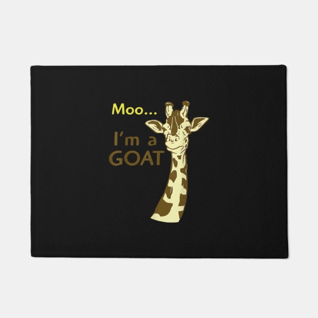 Funny Confusing Giraffe Moo I am A Goat Doormat (Front)