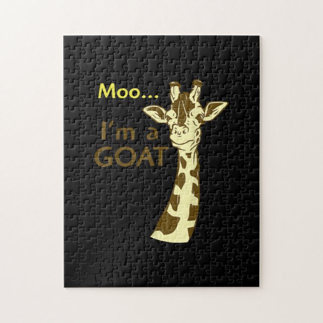 Funny Confusing Giraffe Moo I am A Goat Jigsaw Puzzle (Vertical)