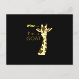 Funny Confusing Giraffe Moo I am A Goat Postcard