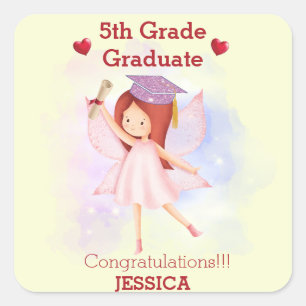 Funny  Congrats 5th grade Square Sticker
