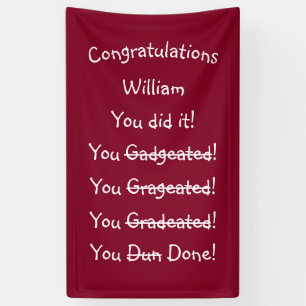 Funny Congratulations Graduate Graduation Party Banner