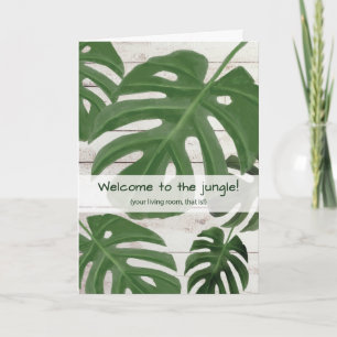 Funny Congratulations New Plant Jungle Monstera Card