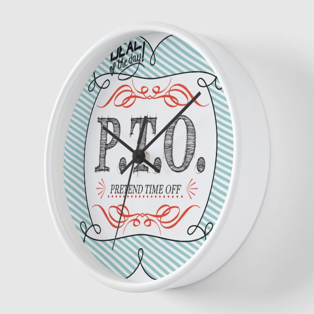 Funny Congratulations Promoted to Pretend Time Off Clock (Angle)