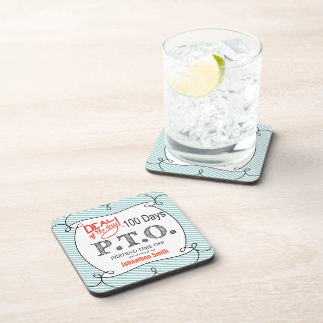 Funny Congratulations Promoted to Pretend Time Off Coaster (Right Side)