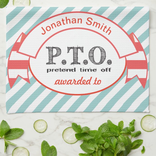 Funny Congratulations Promoted to Pretend Time Off Kitchen Towel (Folded)
