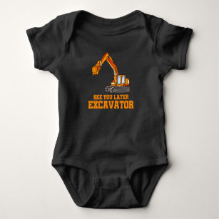 Funny Construction Excavator Boys Toddler Baby Bodysuit