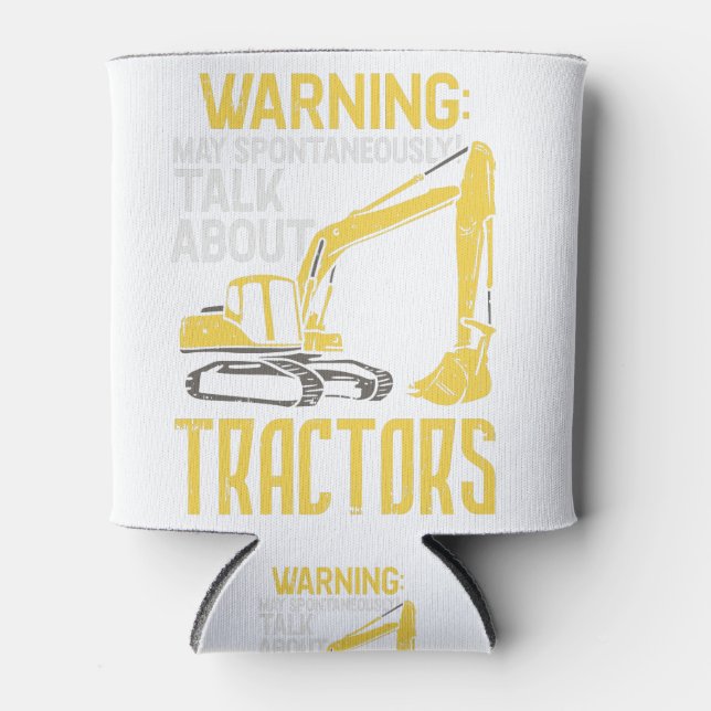 Funny Construction Excavator Can Cooler (Front)