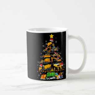 Funny Construction Excavator Truck Christmas Tree Coffee Mug