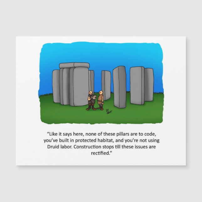 Funny Construction Humour Magnetic Card (Front)