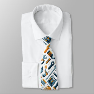 Funny Construction Tools Tie