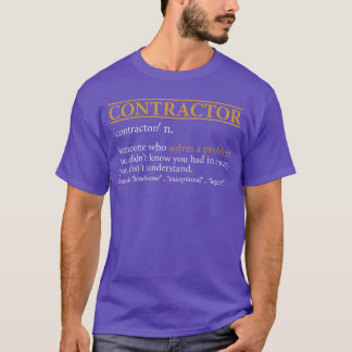 Funny Contractor Definition Birthday retro T-Shirt