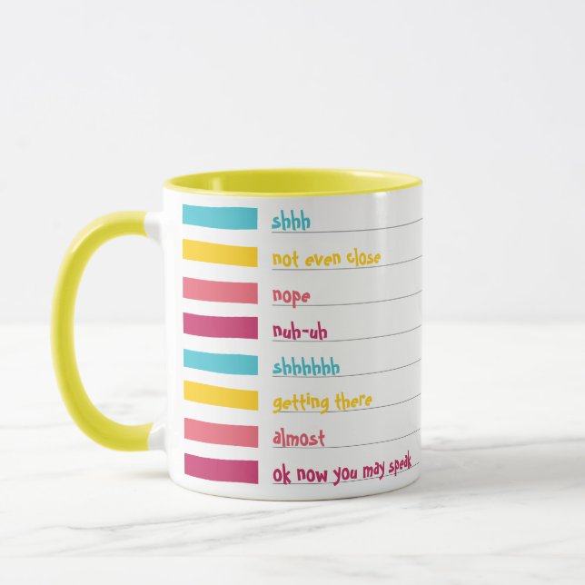 Funny Contradictory Cute Candy Striped Shhh Mug (Left)