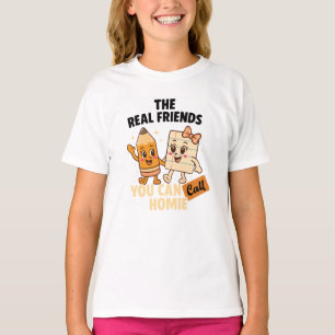 Funny Cookie and Milk Best Friends Design T-Shirt