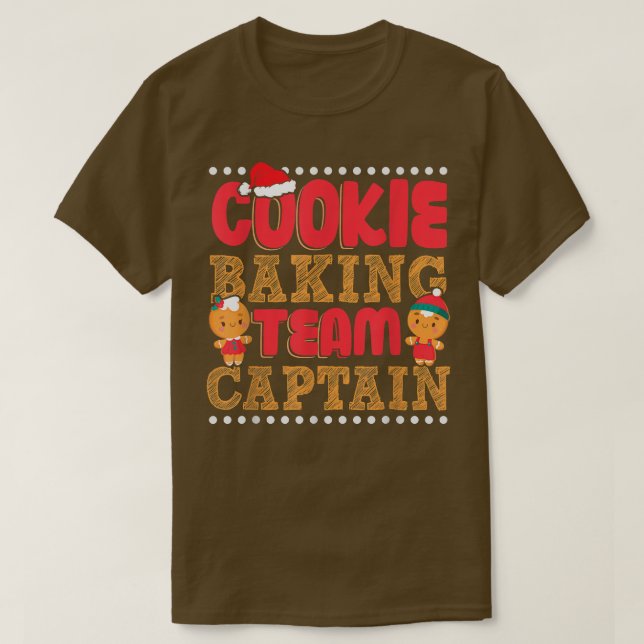 Funny Cookie Baking Team Captain Gingerbread Chris T-Shirt (Design Front)
