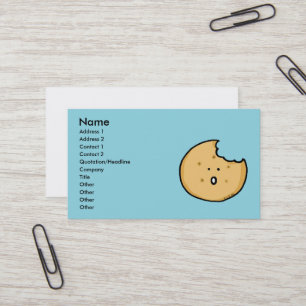 Funny Cookie Cartoon with Bite Business Card