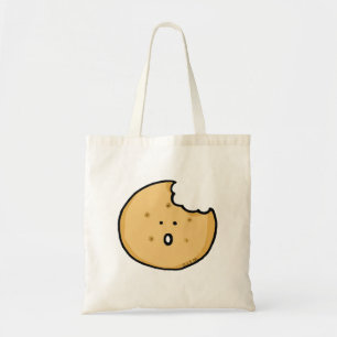 Funny Cookie Cartoon with Bite Tote Bag