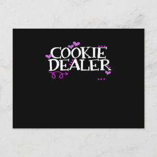 Funny Cookie Dealer Shirt Mom Dad Scouts Girls Kid Announcement Postcard