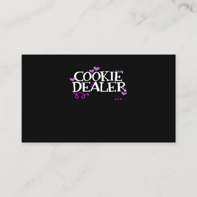 Funny Cookie Dealer Shirt Mom Dad Scouts Girls Kid Business Card (Front)