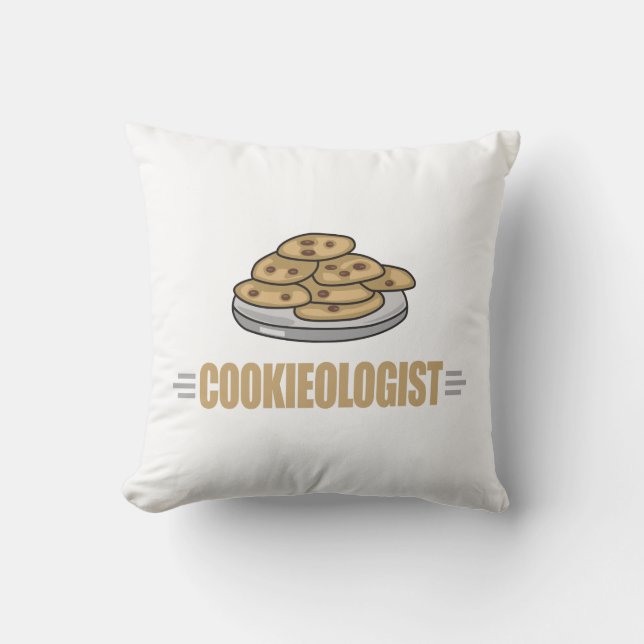 Funny Cookie Lover Throw Pillow (Front)