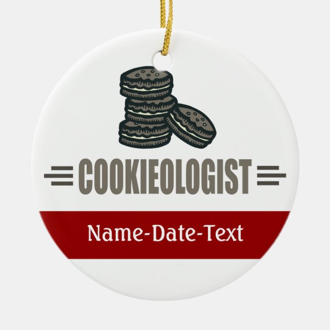Funny Cookies Ceramic Ornament (Front)