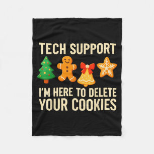 Funny Cookies Christmas Gingerbread Tech Suprt Men Fleece Blanket